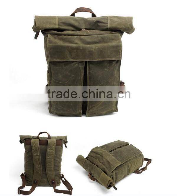 Amazon wholesale genuine cowhide leather backpack bag outdoor backpack