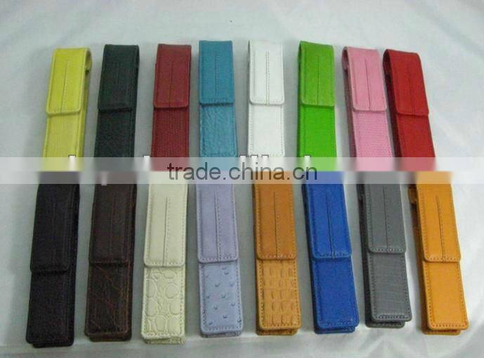 mini 100 leather color pencil bag for single pen