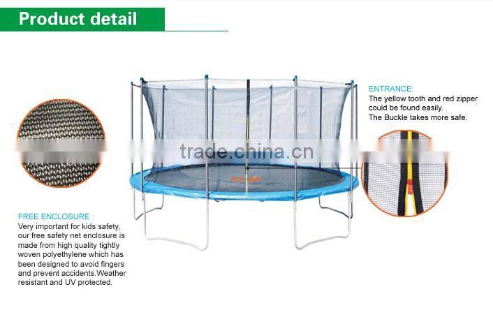 FUMJUMP2016 CE GS certificate inside ensousure rebounder 16ft adult fitness outdoor trampoline
