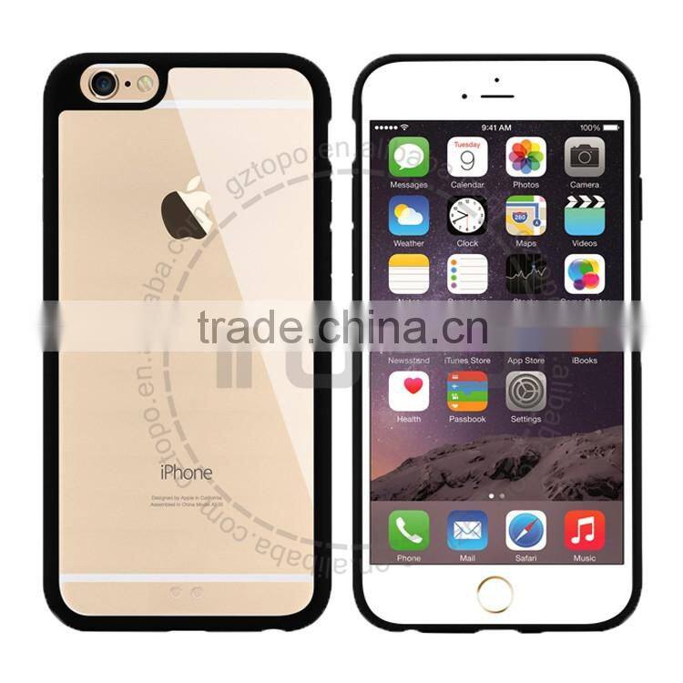 Wholesale Hard Back PC Plastic Transparent clear tpu bumper Cell mobile phone Cover Case for iPhone 6 6s 6plus