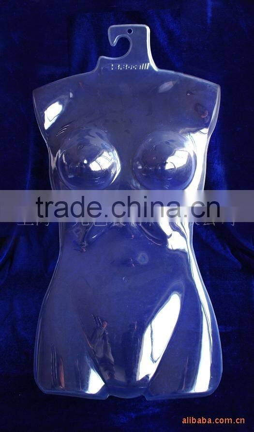 Vacuum thermoforming plastic female mannequin hanger