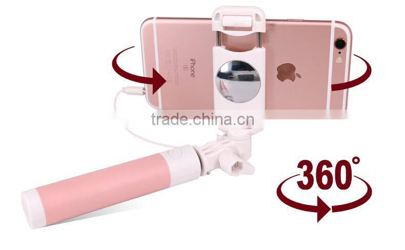 Aluminum and plastic material fashion look selfie stick hot sale colorful monopod for student