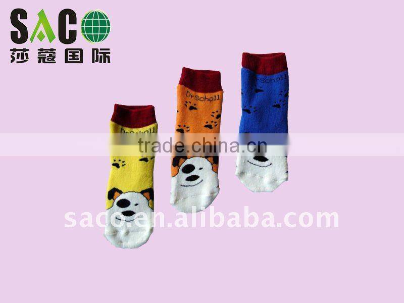 children socks with white bear jacquard