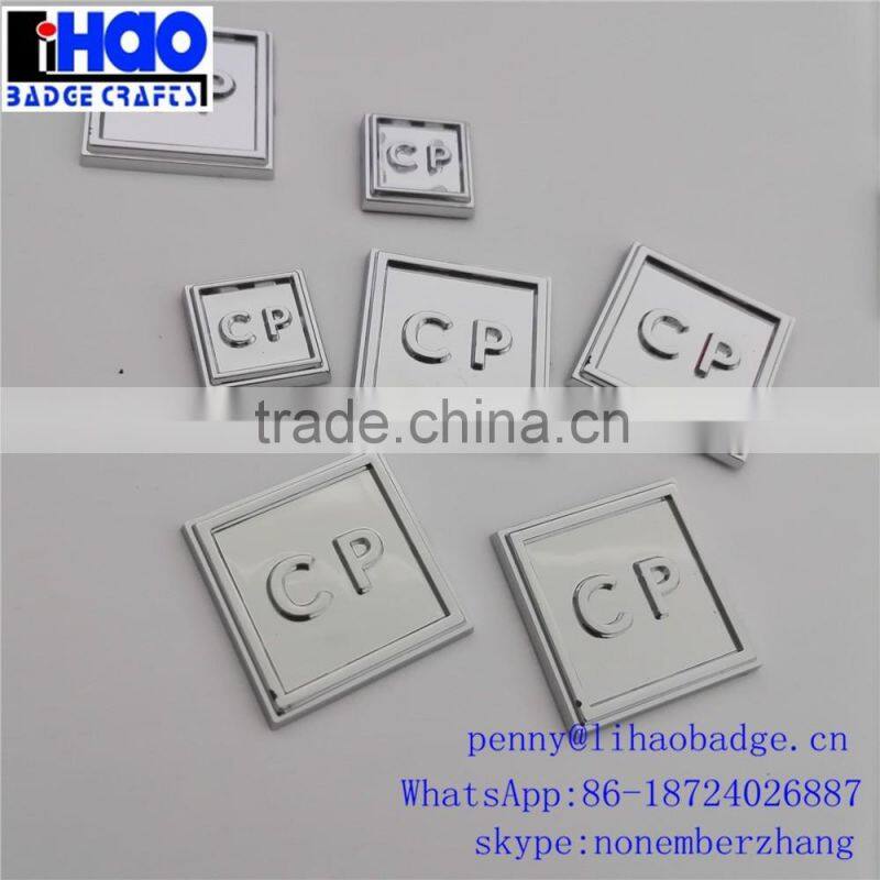 metal stickers ABS adhesive chrome plating black packing box plastic labels