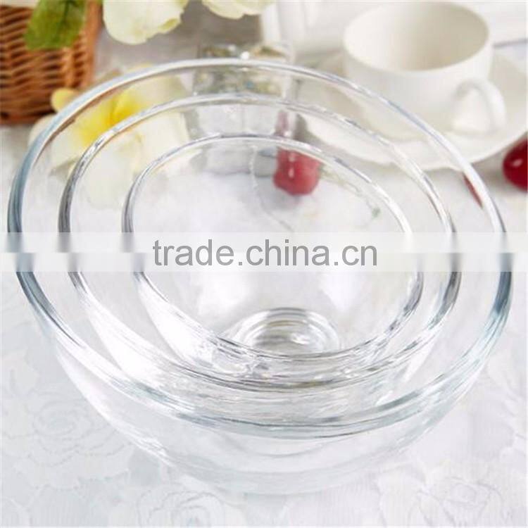 Pyrex oblique mouth glass bowl Fruit salad dessert bowls,3-Piece Glass Mixing Bowl Set, wholesale