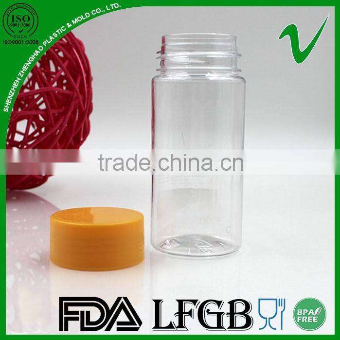 PET beverage round clear 100ml wide mouth plastic bottle