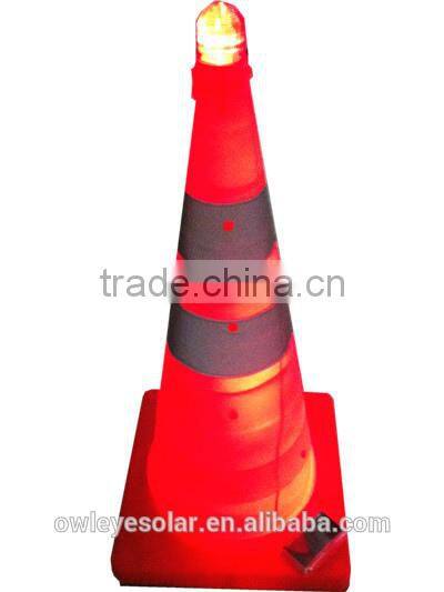 Solar LED Collapsible Traffic Cone For Road Construction
