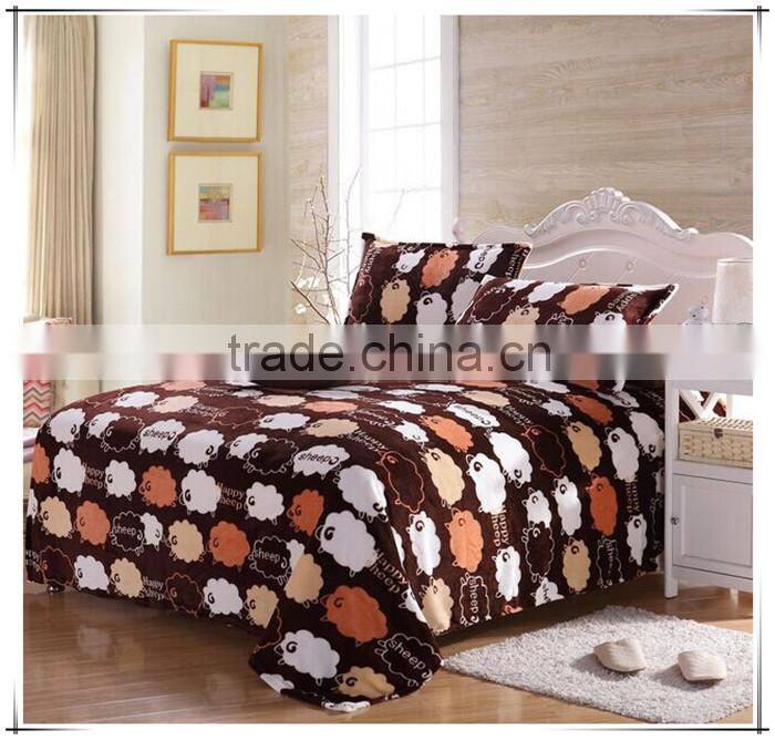 fantasy warm thickened active dyeing four piece cashmere flannel bedding sets