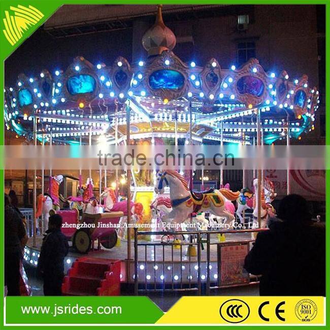 Theme park ride outdoor playground equipment carousel for sale