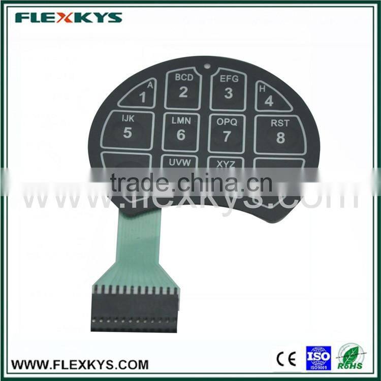 coded lock membrane switch with 3M adhesive