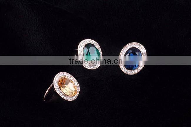 18K gold color rings with blue Gemstone 3gram gold ring