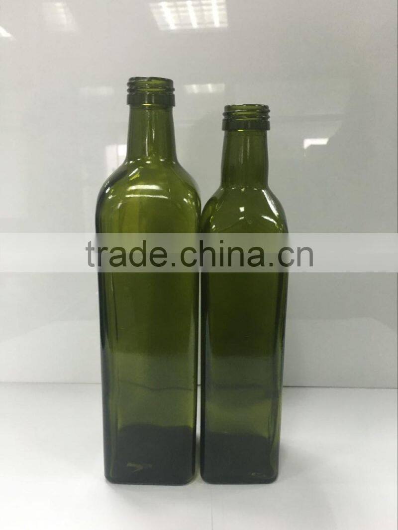 Hot Stamping Surface Handling and Glass Material 250ml dark green olive oil bottle