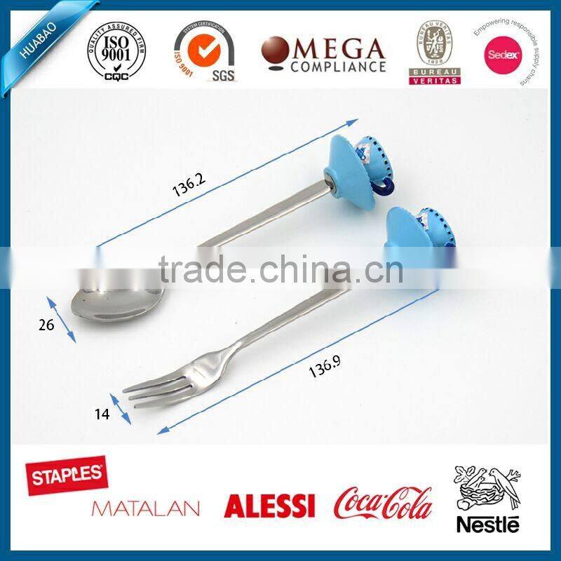 Customized designs products stainless steel cutlery with polyresin head, 6pcs cutlery set wholesale