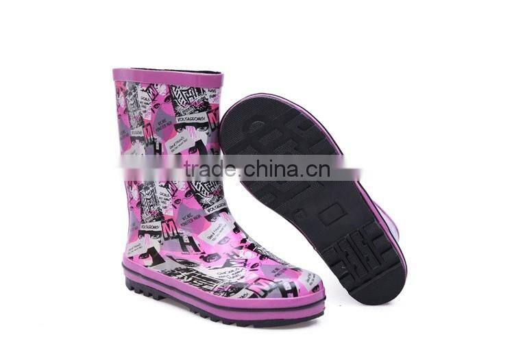 Custom cheap wholesale fashion rain boots girl rubber rain boot