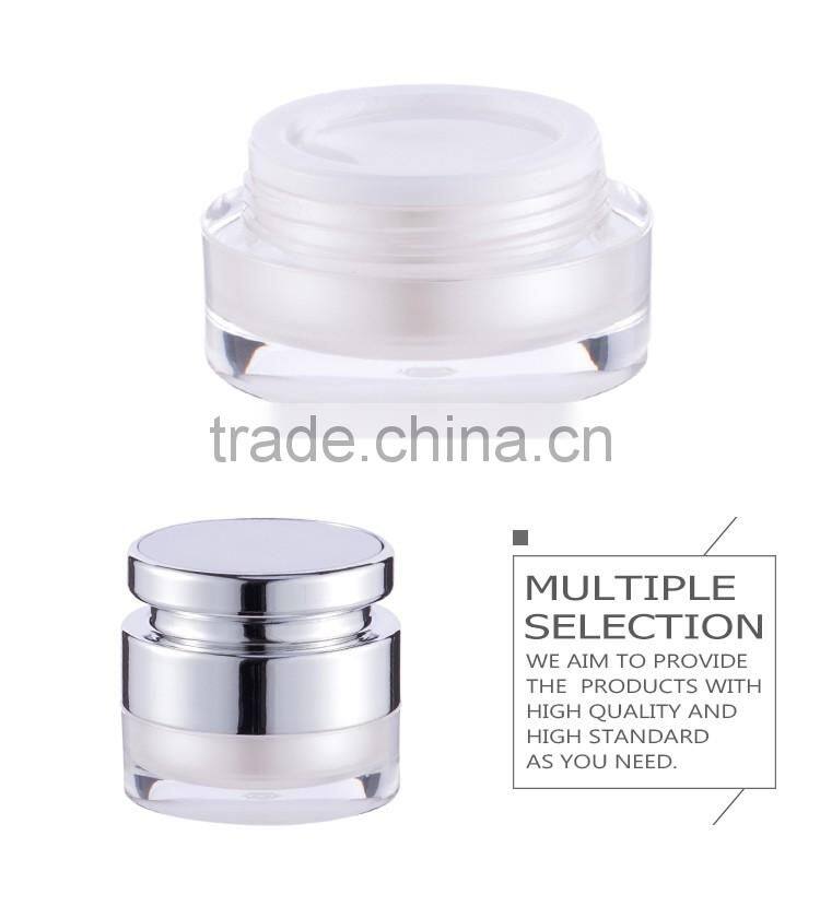 Alibaba wholesaler empty skin care cream acrylic aluminum jars for cosmetics