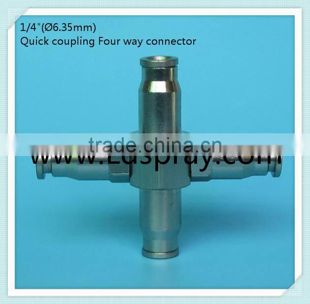 1/4" (6.35mm)High pressure (1500psi) T slip lock fittings connect