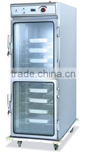 Commercial glass door mobile food warmer cart / electric food warm cart / food warmer cabinet