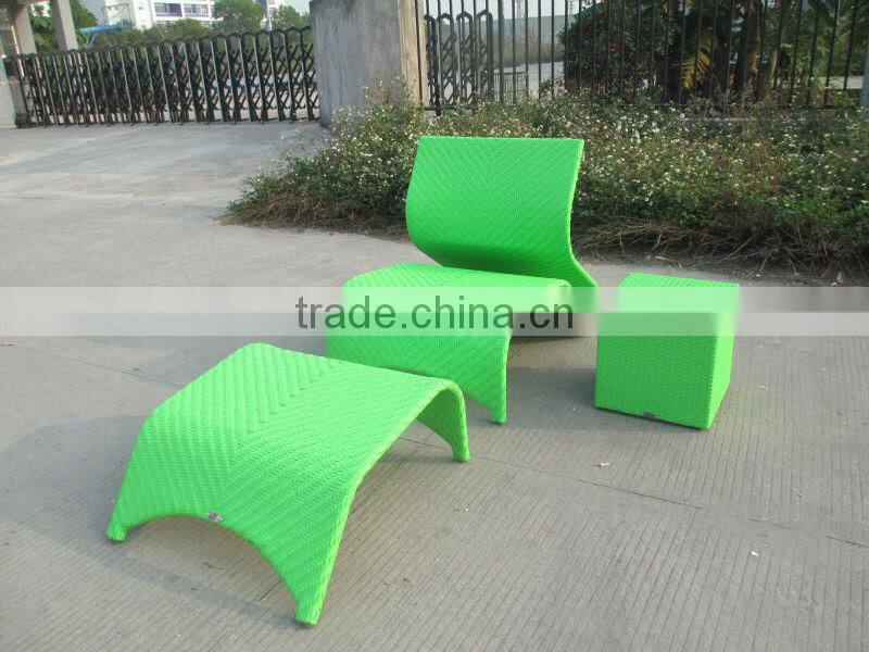 outdoor poolside polyester rattan lounge furnitrue (2051LC)