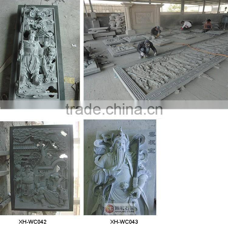 Pale green Chinese statues relief sculpture