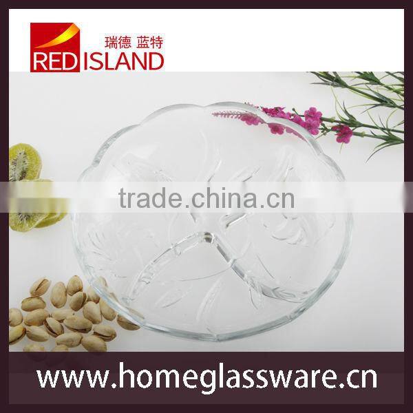 22.5cm Round Glass Candy Bowl Plate Dish Serving Tray Dividers