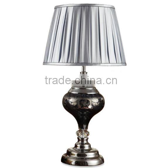 Glass carving K9 crystal decoration mental bottom home use table lamp