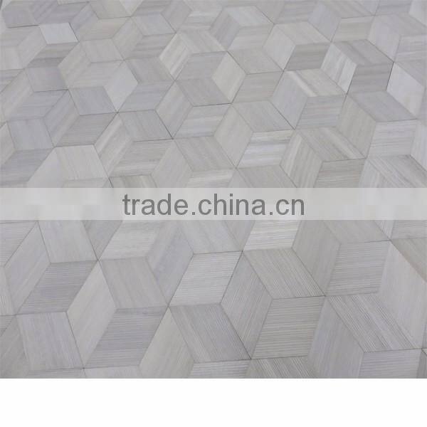 Newstar White Oak Subway Tile Honed Beveled Wooden Marble Mosaic