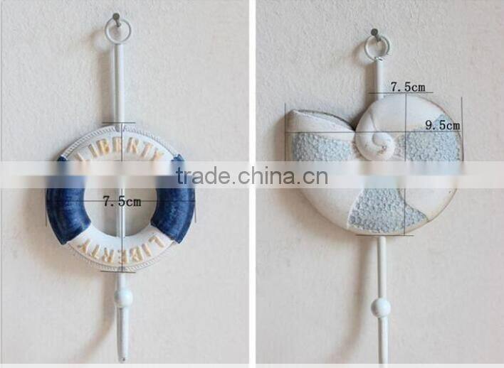 CY077 Mediterranean style decorative wall hanging tag hook decorative wall hanging tag Fish animal seashell hanging tag