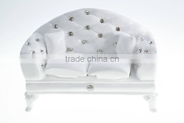 Wholesale Porcelain White Color Small Jewel Box Or Candy Pot With Swarovski Crystal V1043-CM06-0594