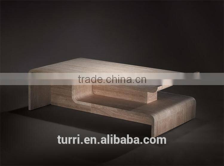 modern white travertine marble living room coffee table for sale