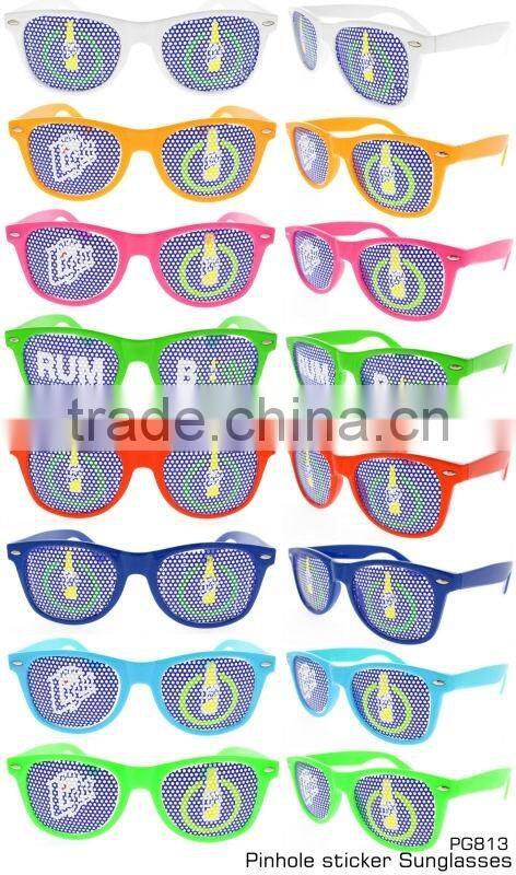 Cheap promotion pinhole sticker sunglasses