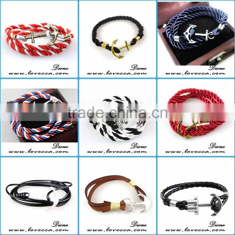 Wholesale Paracord Handmade Rope Wristband Anchor Bracelet with 2mm Rope