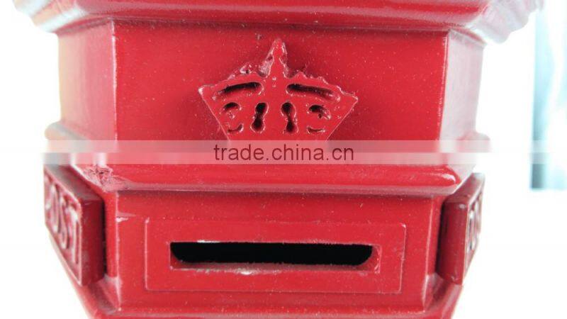 Red hot sale new design hexagon pagoda wooden piggy bank,wooden money box