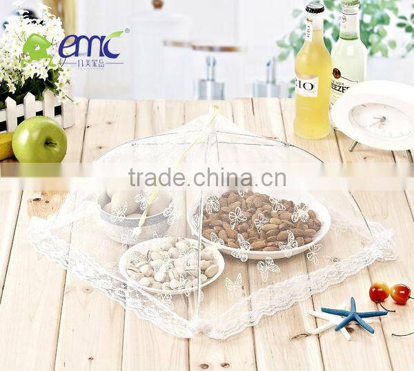 Wholsale white lace style cloth and stainless steel food cover and fruit cover