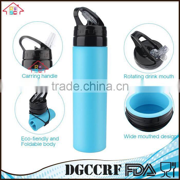 NBRSC Foldable Water Bottle Collapsible Silicone sports water Bottle for Outdoors, Hiking, Camping, Biking
