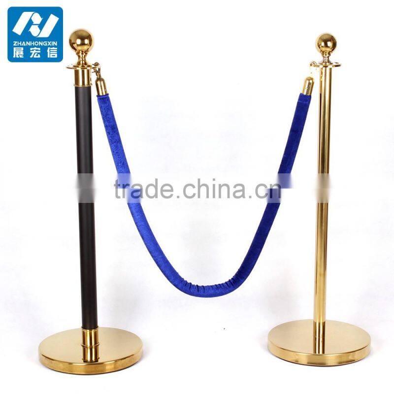 2pcs Black Steel Crowd Control Stanchion