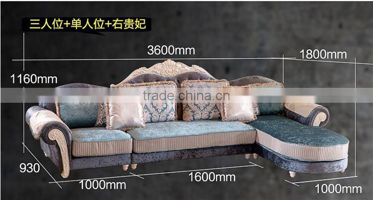 M09 Living Room Furniture L Shaped Luxury Fabric Sofa