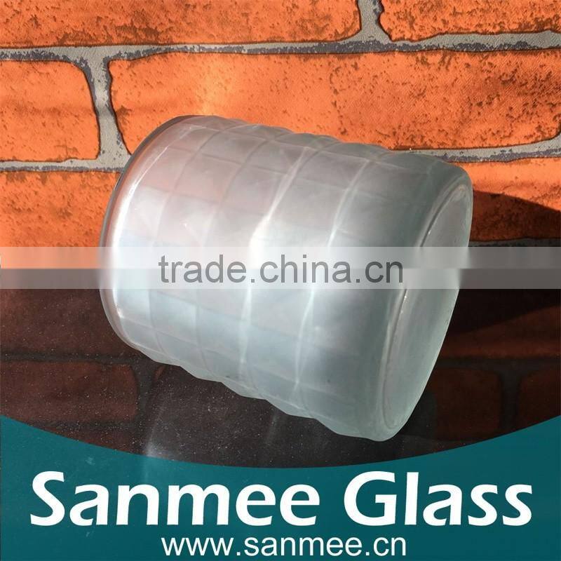 Wholesale Frosted Diamond Pattern Wine Glass Shape Candle Holders