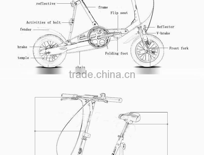 12" mini lightweight folding bike (U-bike 1.0)