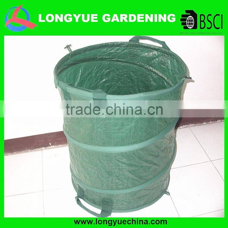 PE material pop up garden waste bag with carry handles