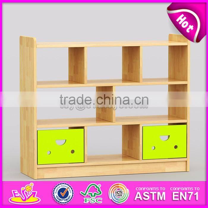 Customized kindergarten storage furniture wooden children toy shelves W08C199