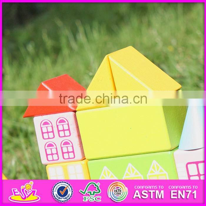 2017 new design 20 pieces model buildings kids wooden toy blocks W13A121
