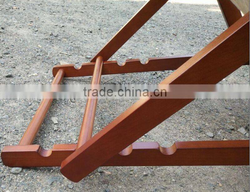 Folding 4-adjustable Wooden Chair Wood Beach Chair