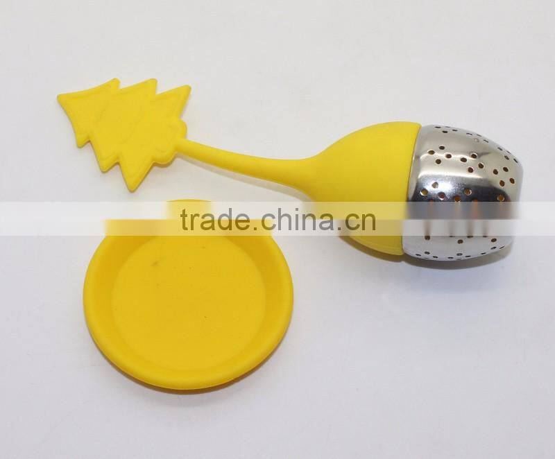 Food Grade silicone loose leaf tea infuser,silicone tea filter,silicone tea strainer with stainless steel ball