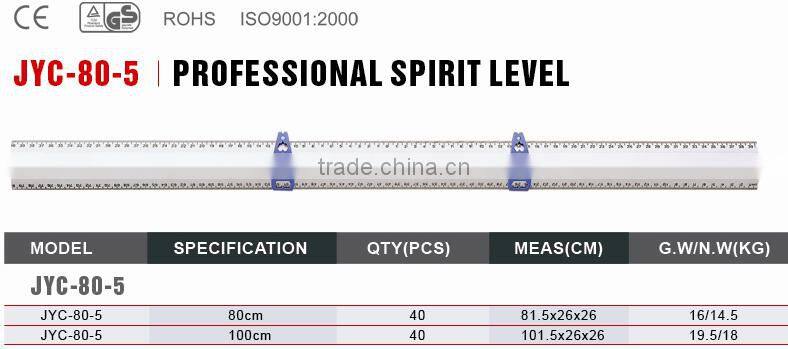 five vials level spirit level with scale aluminium level ruler