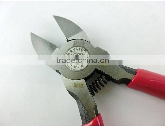 CRV side cutter for paper clip cutting, 5'' and 6'' plastic handle diagonal plier