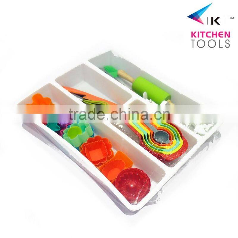 Eco-Friendly & Colorful 30Pcs Silicone Cake Tools For Home Baking Set