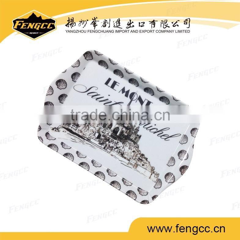 Beautiful color stripe Square melamine plates LFGB food quality