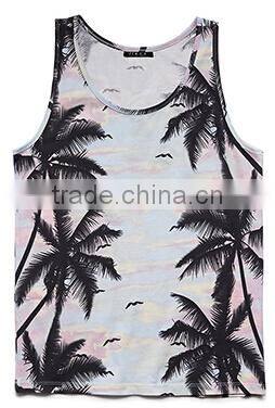 Round Neck Print Custom Wholesale Unisex Tank Top