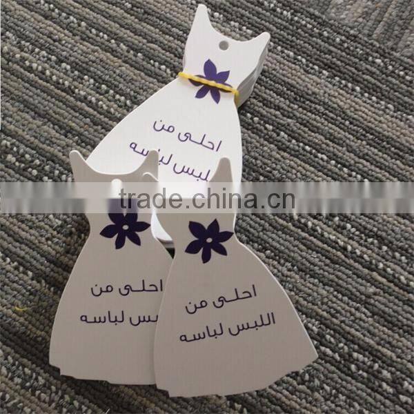 2017 half cut-off thick paper hang tags with high quality