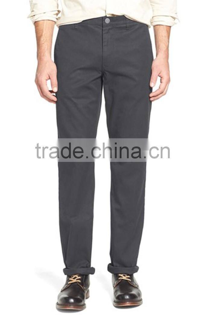 casual brand name of men latest design cotton fitness slimming washed chinos work man pants fabric trousers
